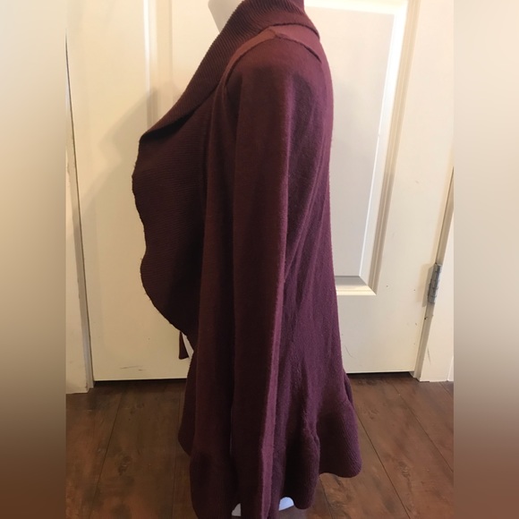 George Burgandy Wine Oversized Open Faced Long Sleeve Cardigan size XS - Picture 3 of 11